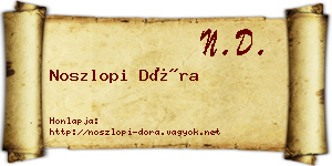 Noszlopi Dóra névjegykártya